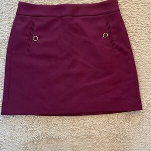 Loft Burgundy Mini Skirt